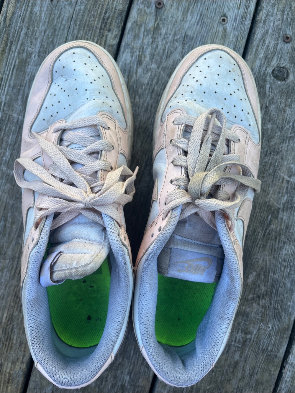 Nike Women's Light Pink and White Low-Top Sneakers